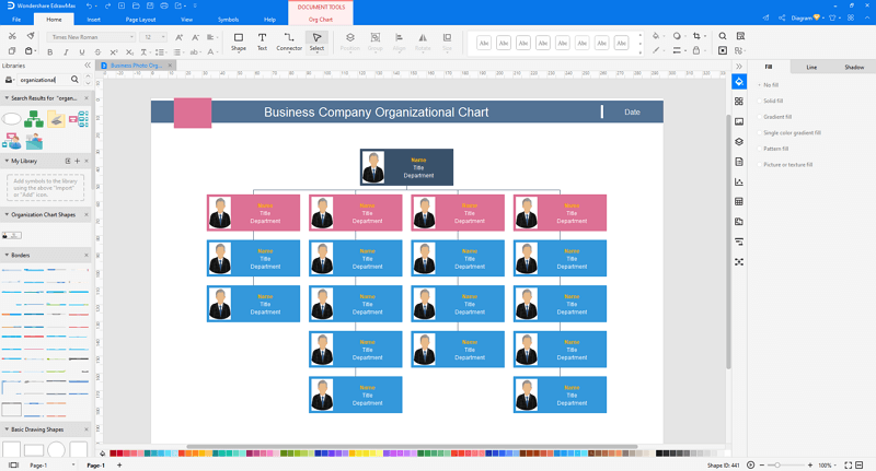 Scegli un modello di grafico gerarchico in EdrawMax