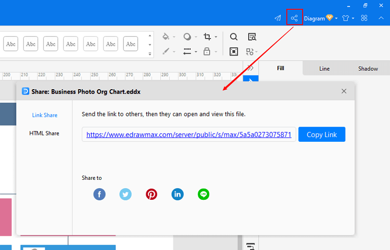 share and publish hierarchy chart in EdrawMax