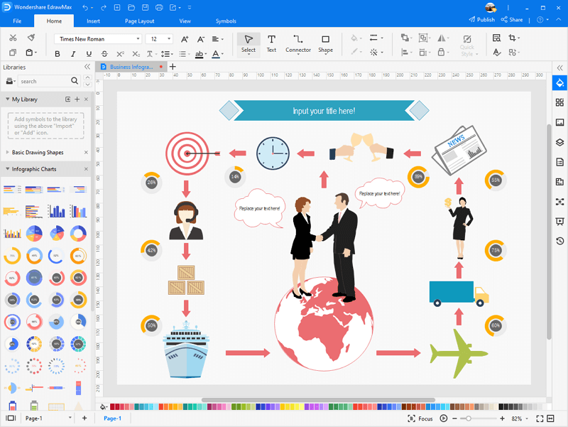 Escolha um modelo de infográfico no EdrawMax