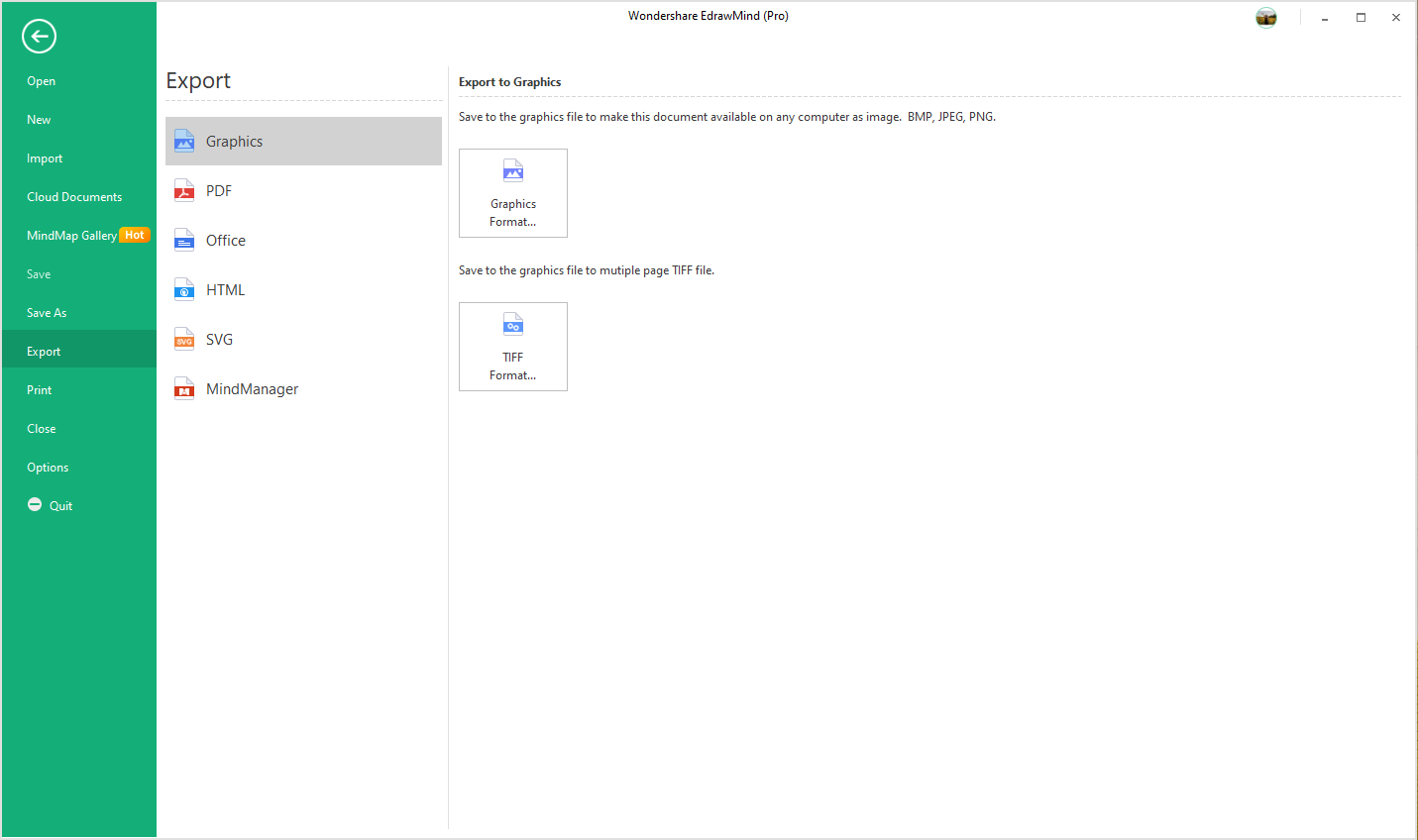 export and share the mind map