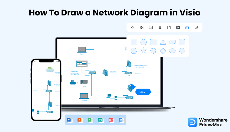 Erstellen Sie ein Netzwerkdiagramm in Visio Cover