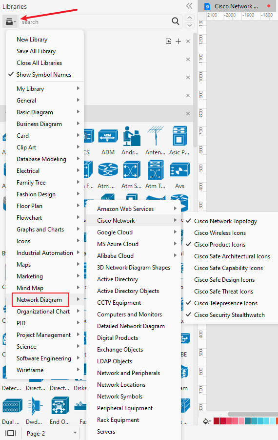 Open Network Diagram Symbol Libraries