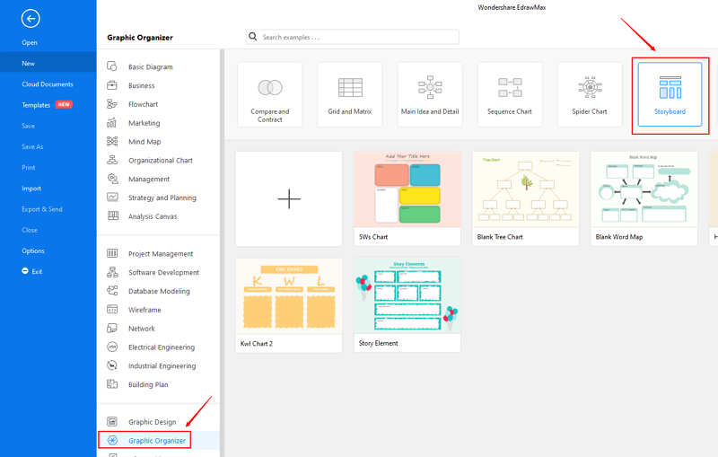 Apri lo storyboard