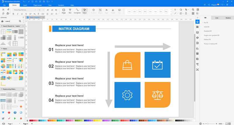 personalize sua Matriz Ansoff no EdrawMax