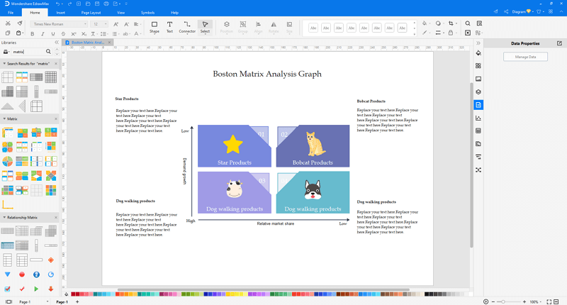 customize a matrix diagram in EdrawMax