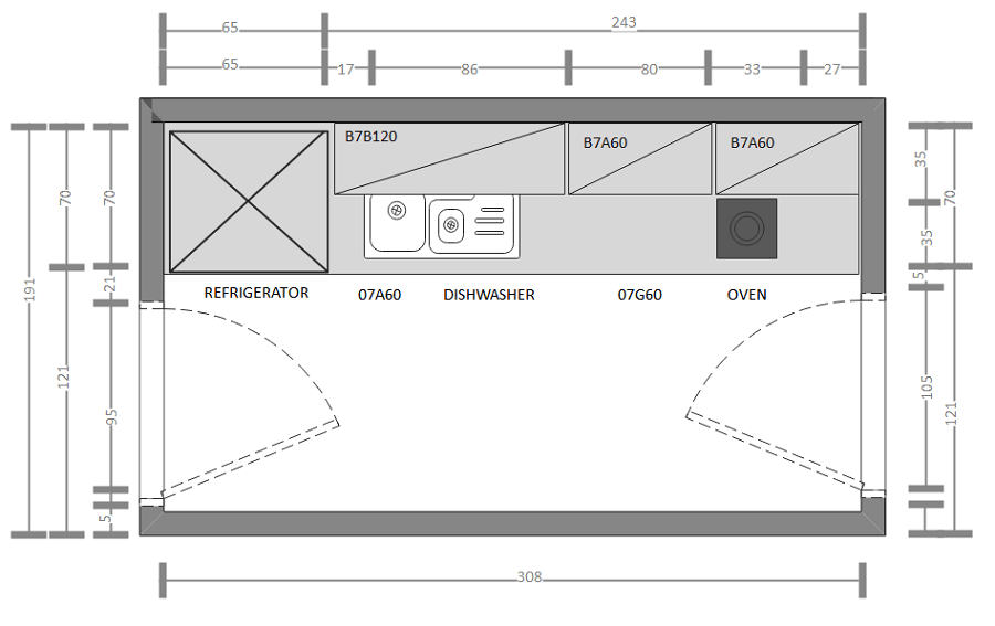 Free Editable Kitchen Floor Plan Examples Templates EdrawMax   Example1 