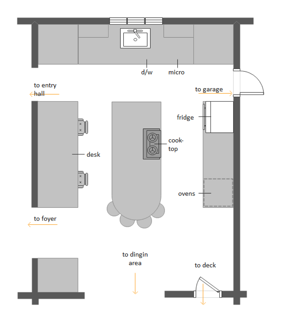 Free Editable Kitchen Floor Plan Examples Templates EdrawMax   Example13 