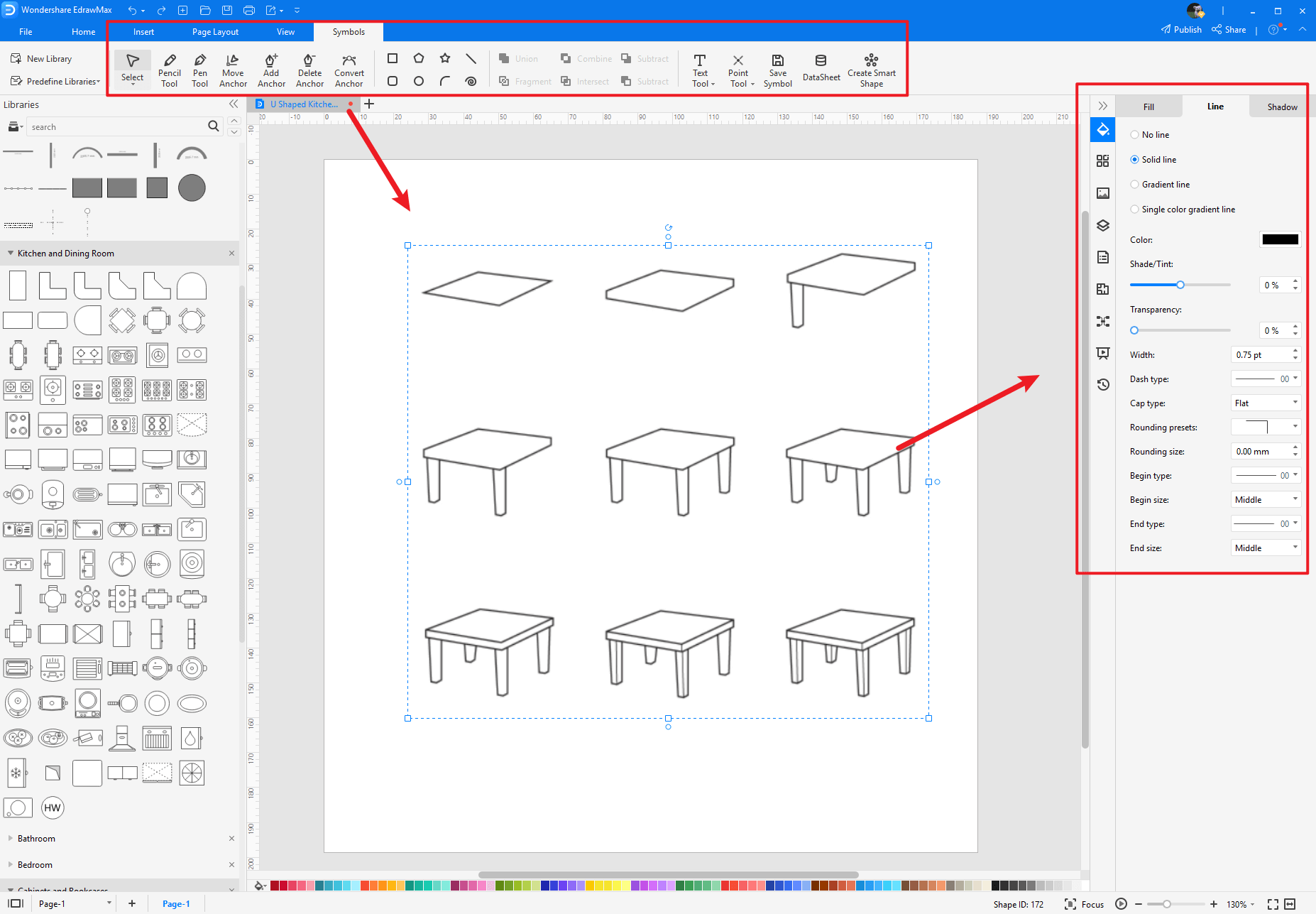 how to create more kitchen floor plan symbols