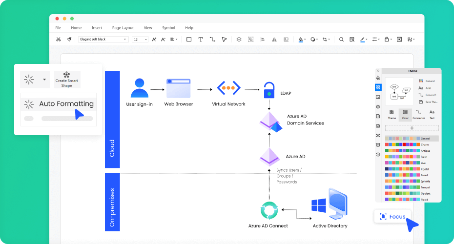 Import your Visio file into the software to edit it and export it effortlessly in Visio format.