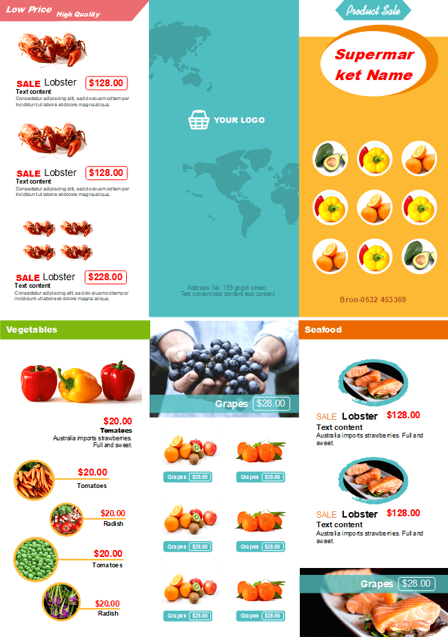 Brochure de vente des supermarchés