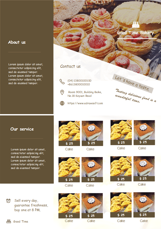 Brochure de boulangerie