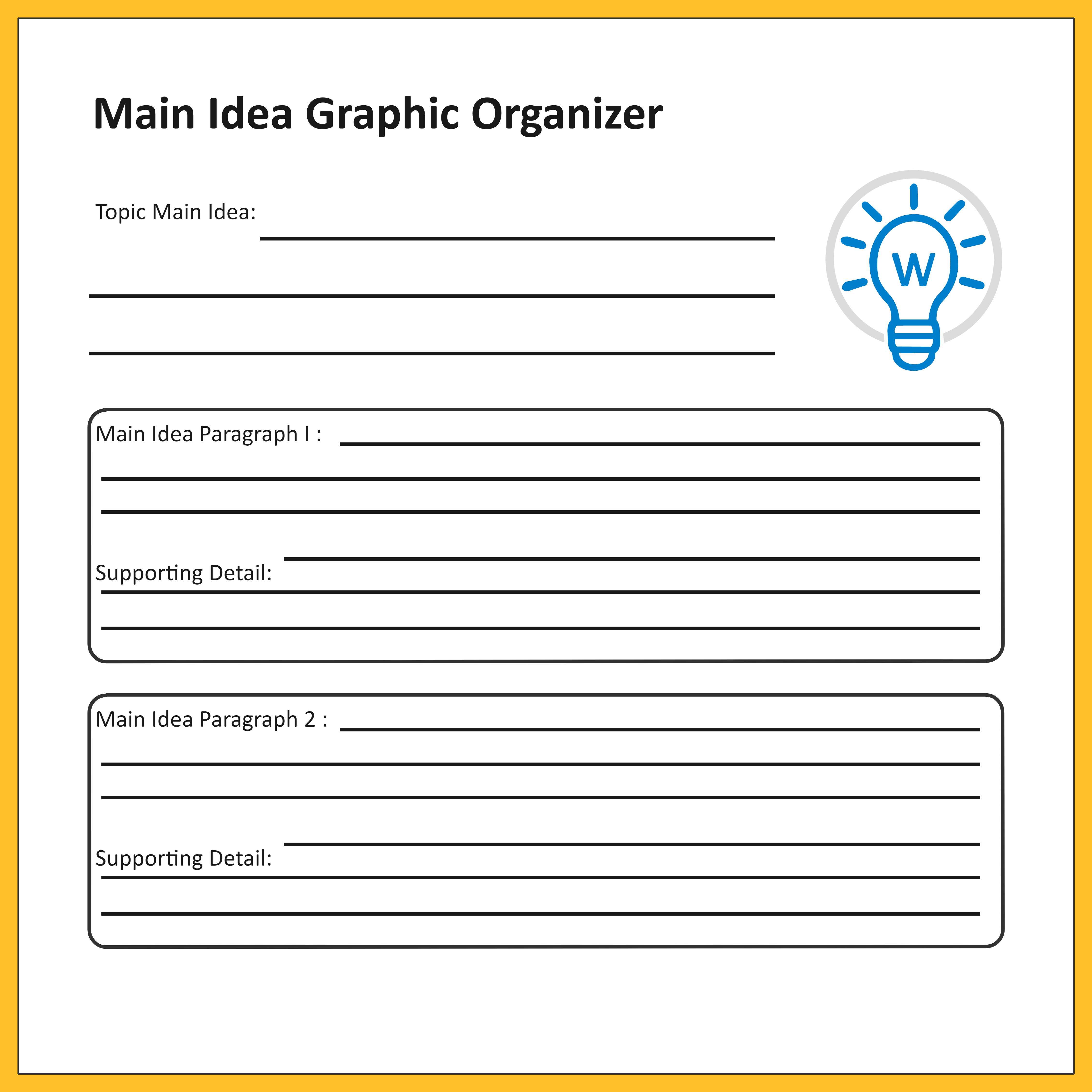 Main Idea Graphic Organizer Examples Templates EdrawMax