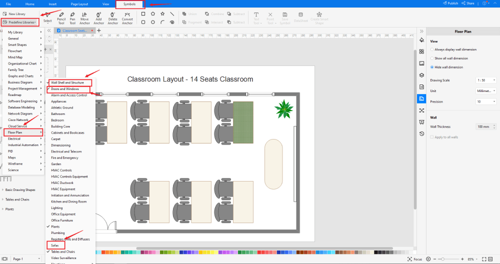 Faire un Plan de Salle avec EdrawMax