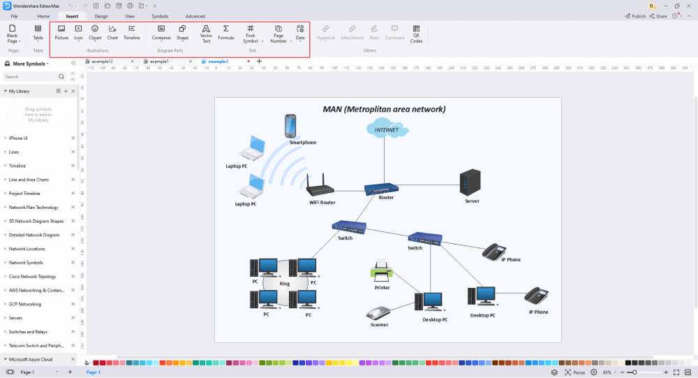 metropolitan area network diagram examples