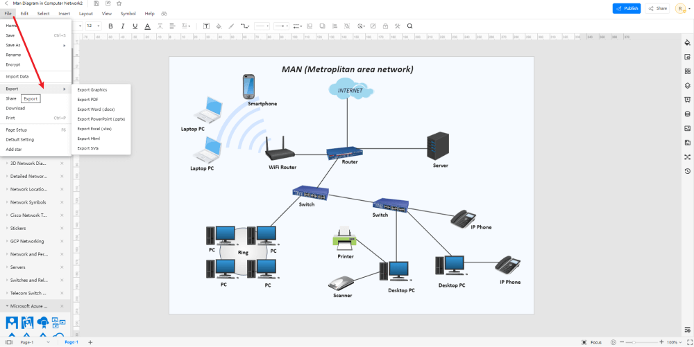 metropolitan area network diagram examples