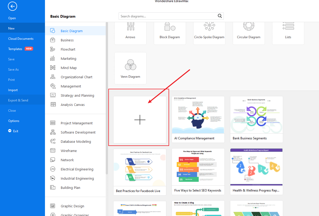 Choose a template or start from scratch