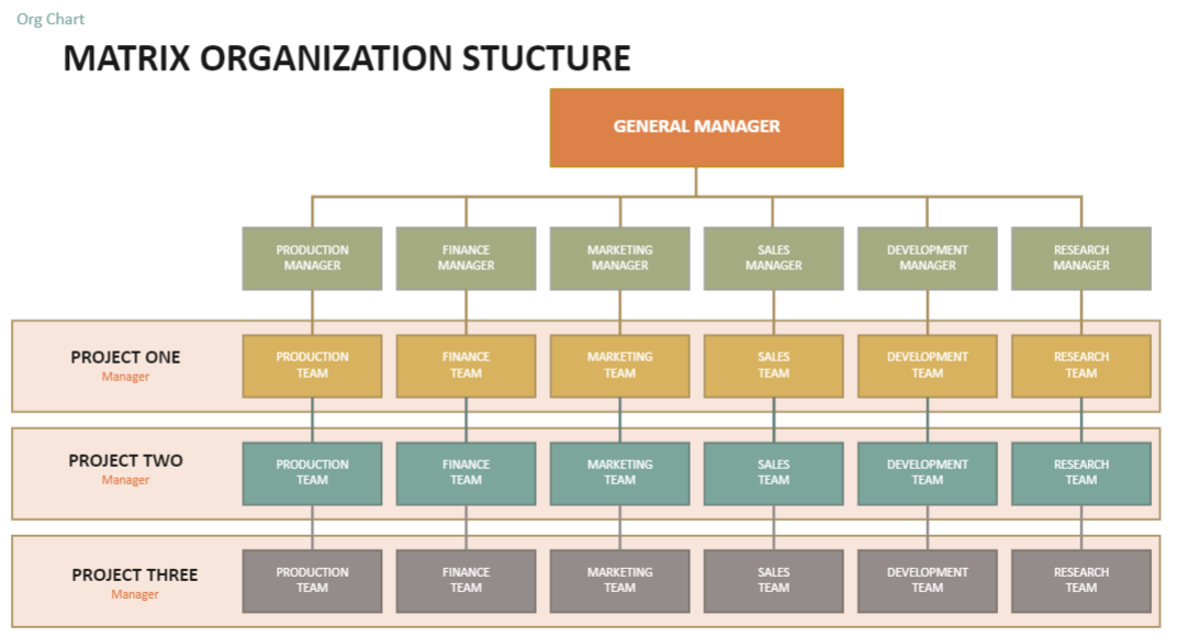 Matrix Organization Structure Diagram Organisational Organiz