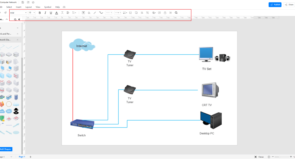 einfaches Computernetzwerkdiagramm