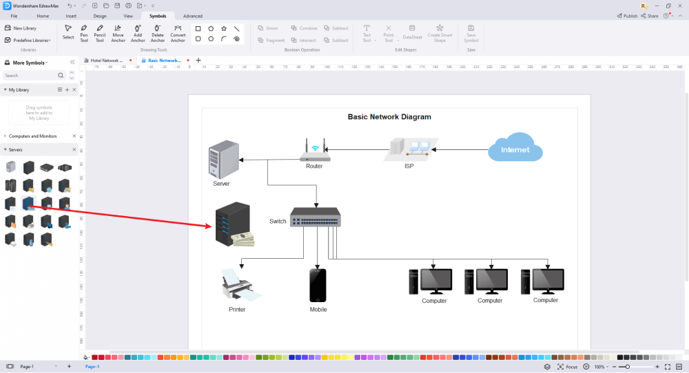 Wie man Netzwerkdiagramm-Symbole verwendet