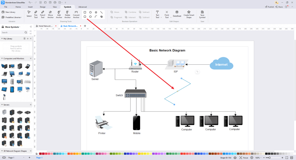 Wie man weitere Symbole für Netzwerkdiagramme erstellt