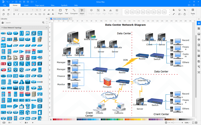 Network Topology Diagrams Free Examples Templates Software