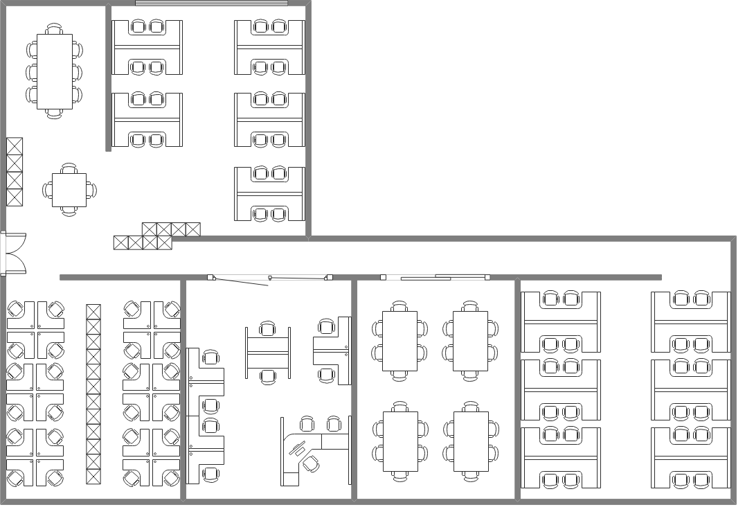 Planta Baixa de Escritório de Coworking