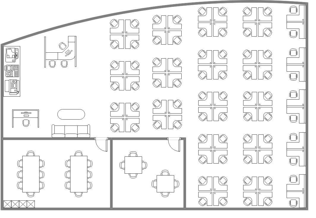 Planta Baixa de Escritório de Plano Aberto