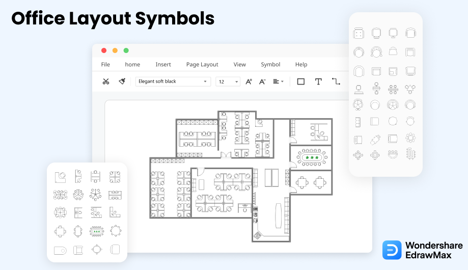 Office Layout Symbols & Meanings | EdrawMax