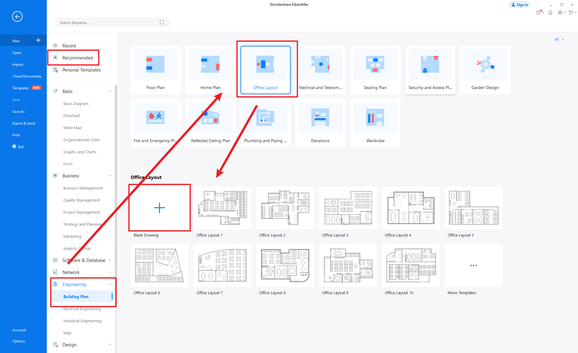 how to use office layout symbols