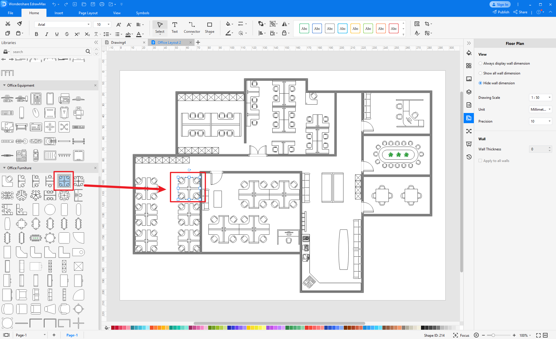 how to use office layout symbols