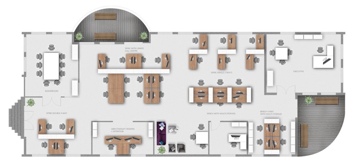 Planos de Planta Abierta de las Oficinas