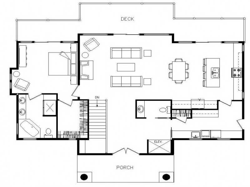 Planos de Planta Abierta de Casa con Estilo Rancho