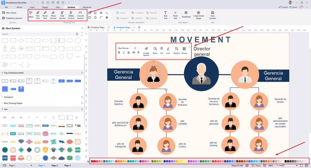 personnaliser l'organigramme