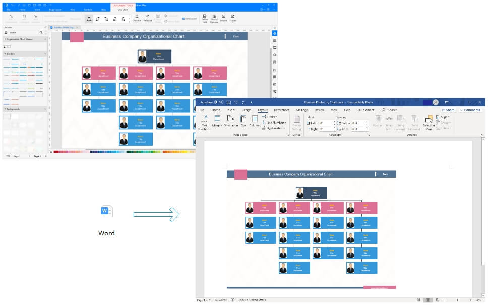 microsoft word organizational chart template