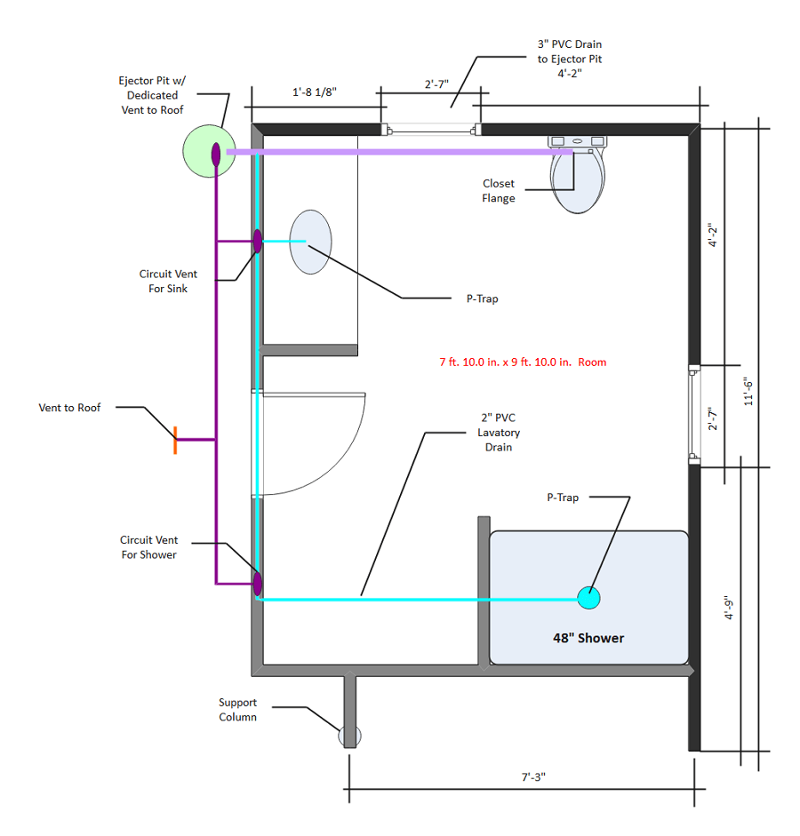 Residential Plumbing Layout   Example14 