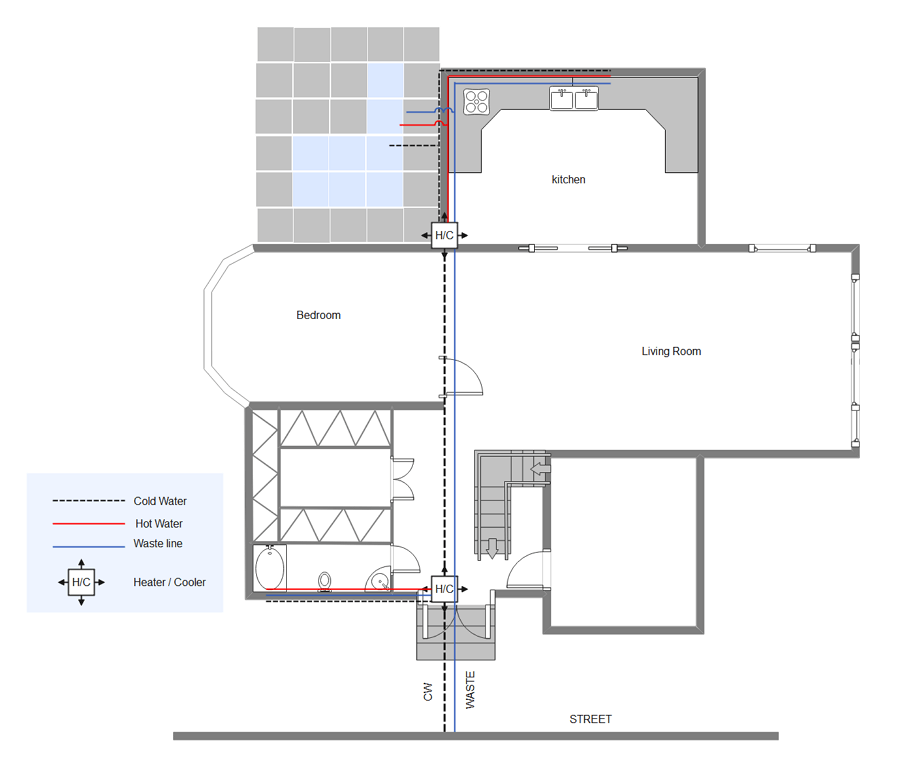 How to Draw an Emergency Plan for Your Office, Network Layout Floor Plans, Plumbing and Piping Plans