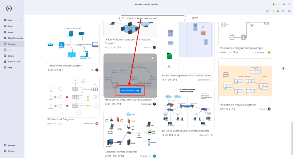 Erstellen Sie ein Projektnetzwerkdiagramm in EdrawMax