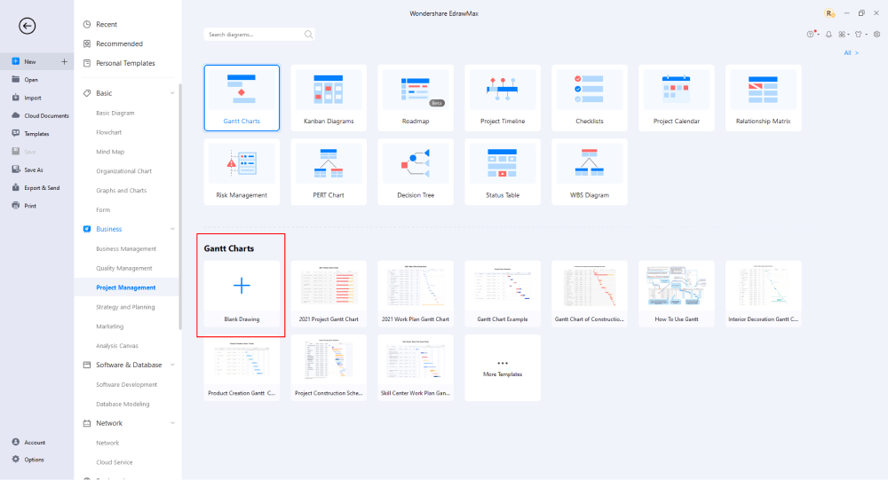 Erstellen Sie ein Projektnetzwerkdiagramm in EdrawMax