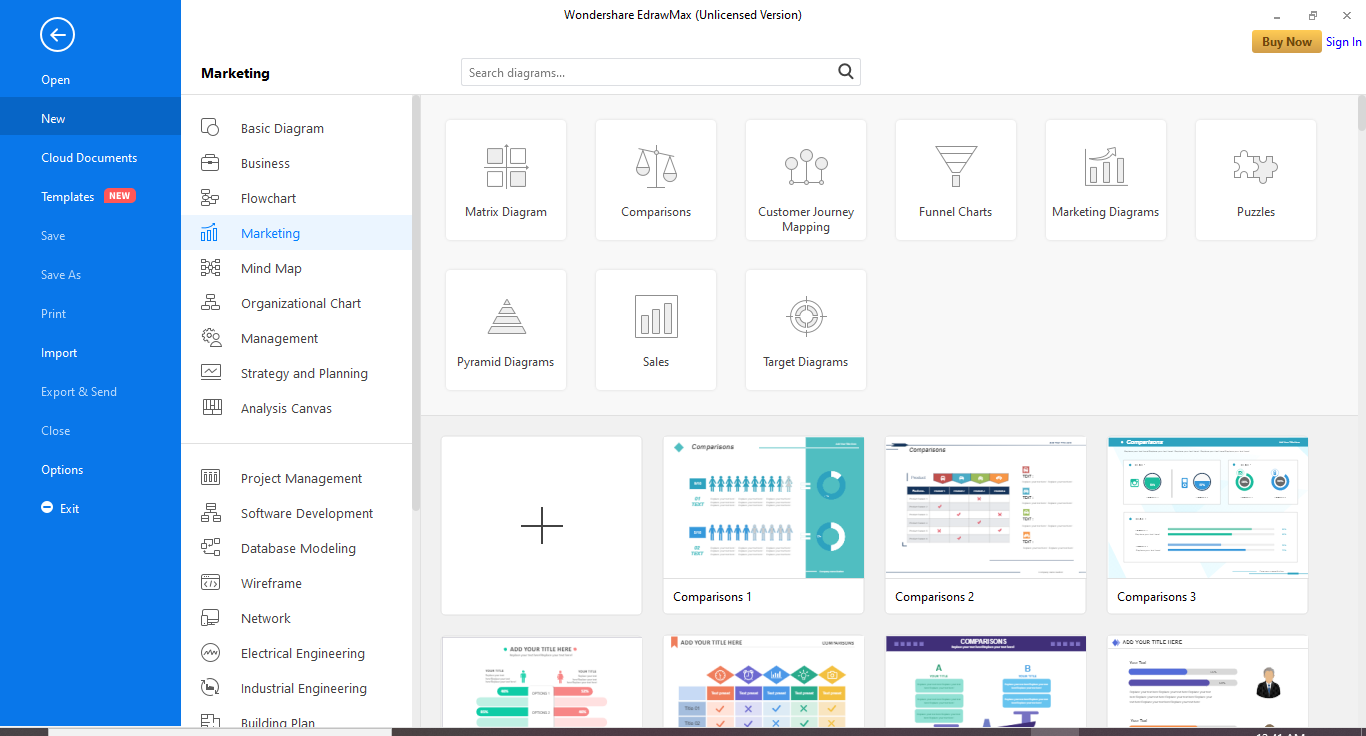 Dirigete a Nuevo>Marketing>Diagramas piramidales