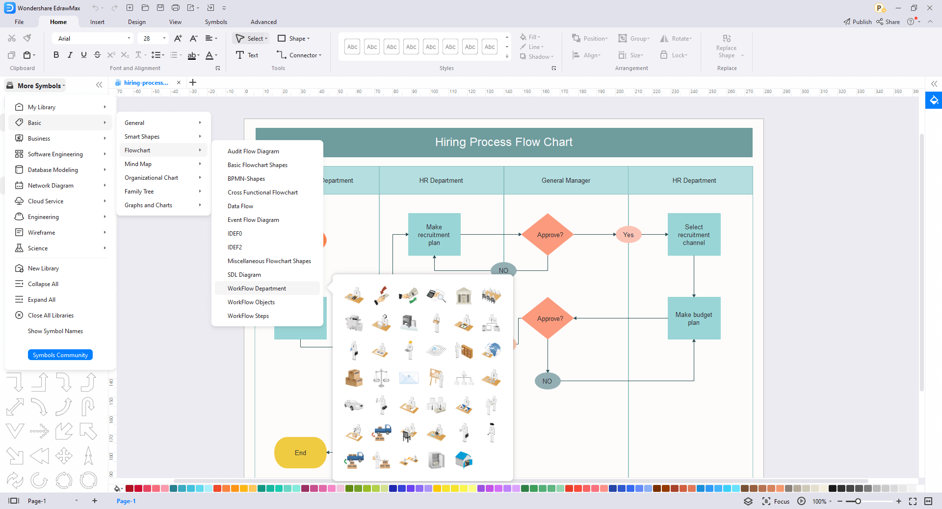 Recruitment Hiring Process Flowchart Complete Guide And Examples Edrawmax 9563