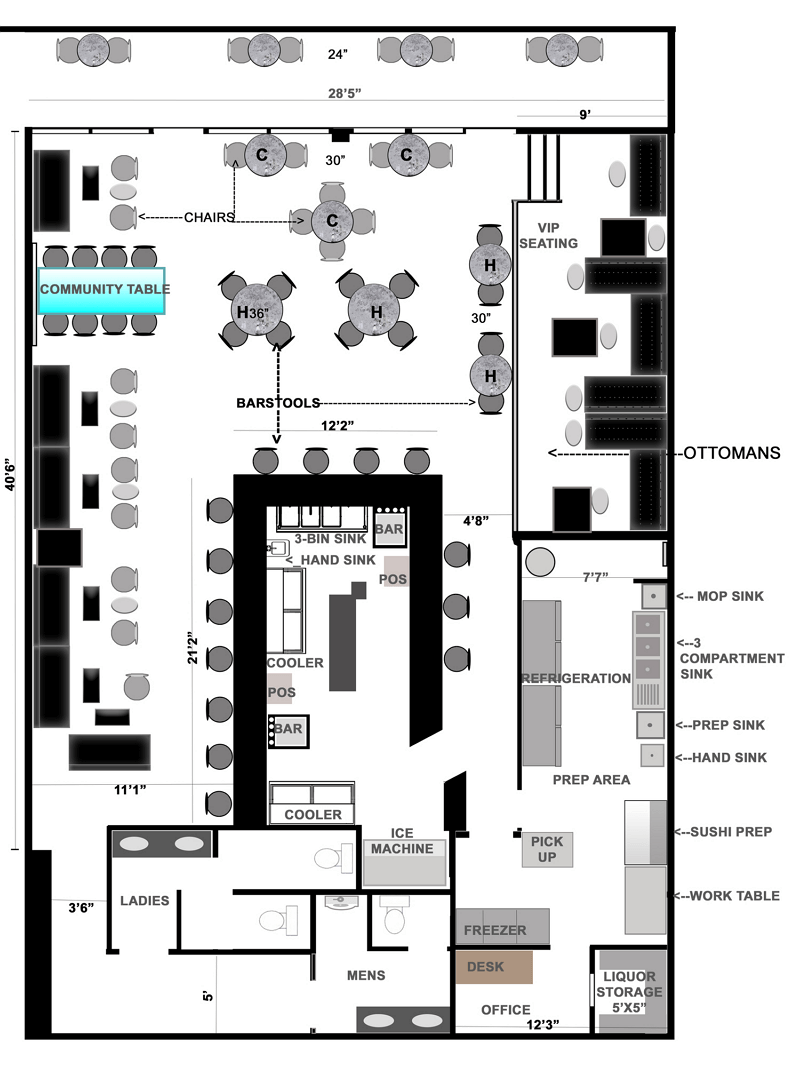 Zahlstation & Pos System Grundriss