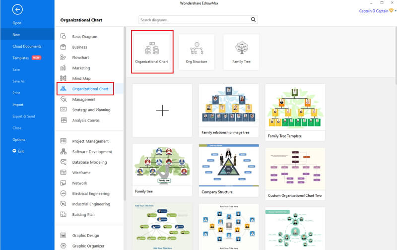 Open org chart diagram