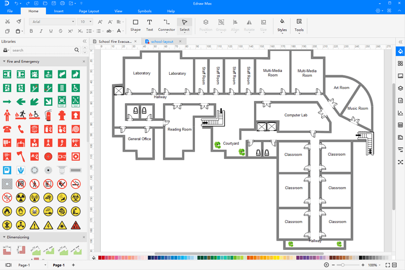 Layout da Escola