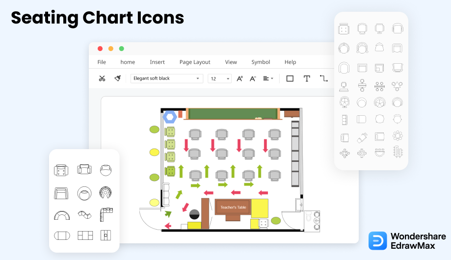 Seating Chart Icons And Meanings Edrawmax