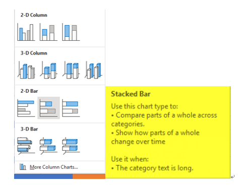 Select preferred Stacked Bar Chart