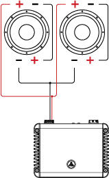 Dois drivers DVC conectados a um amplificador (Series/Parallel)