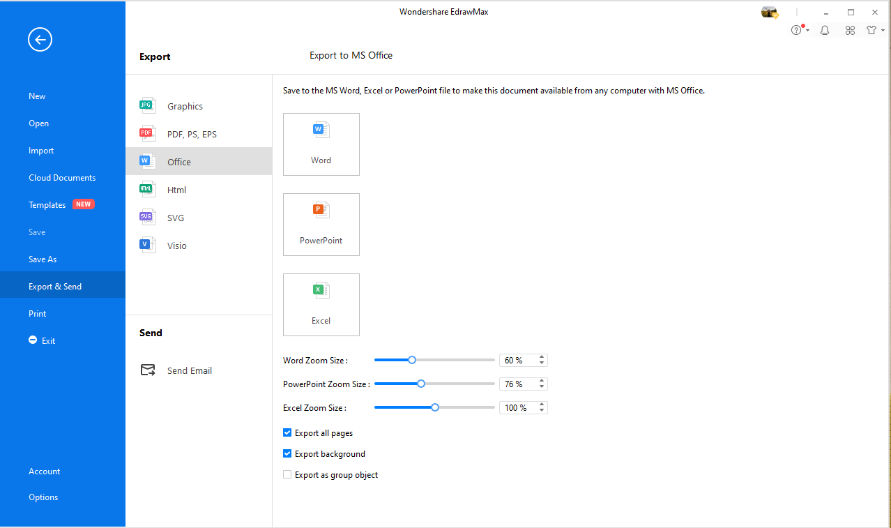 export system sequence diagram in EdrawMax