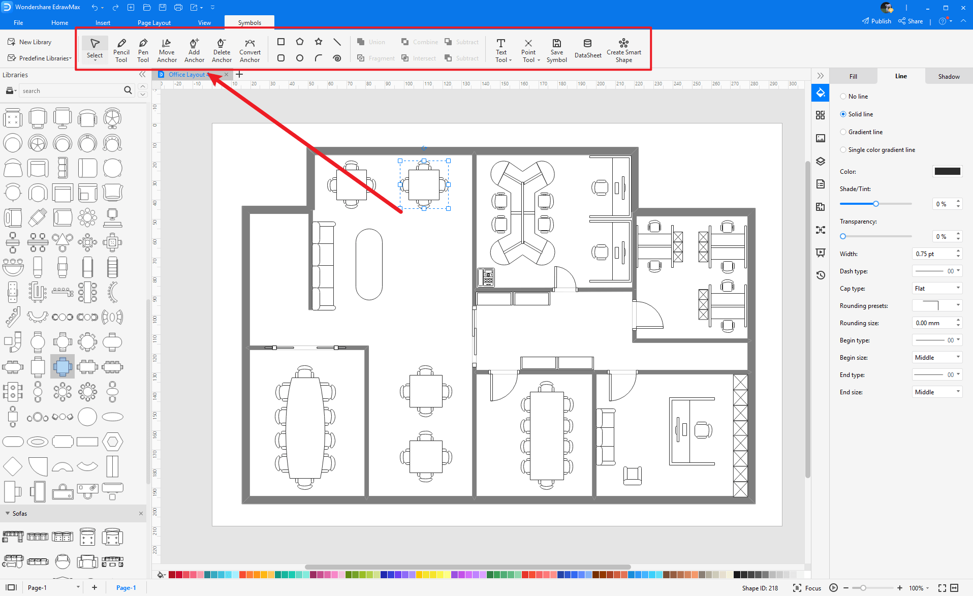 Wie man mehr Tisch & Stuhlsymbole erstellt