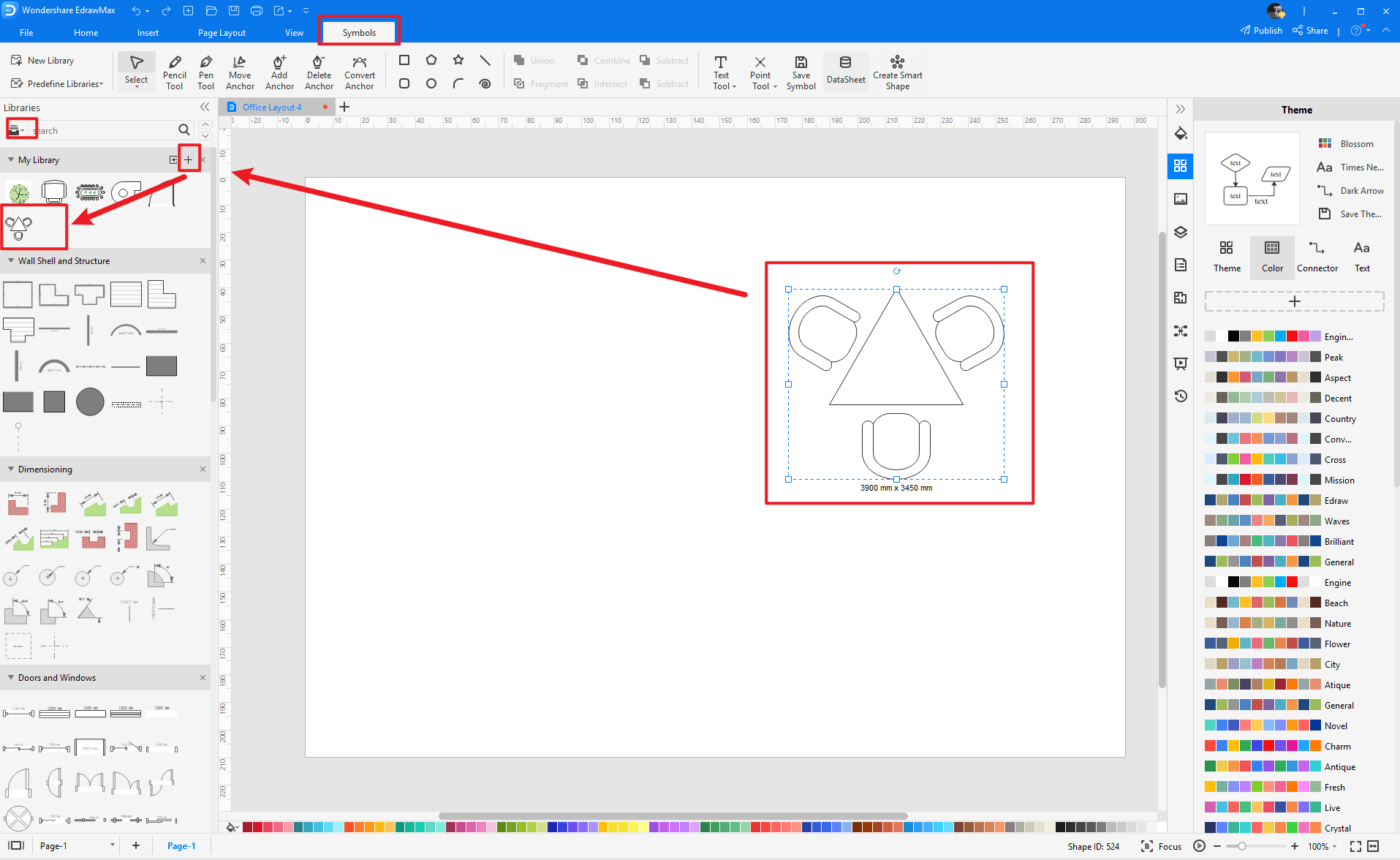 Wie man mehr Tisch & Stuhlsymbole erstellt