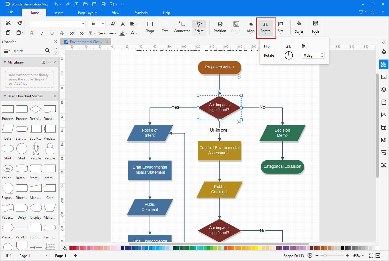 Простая блок схема visio